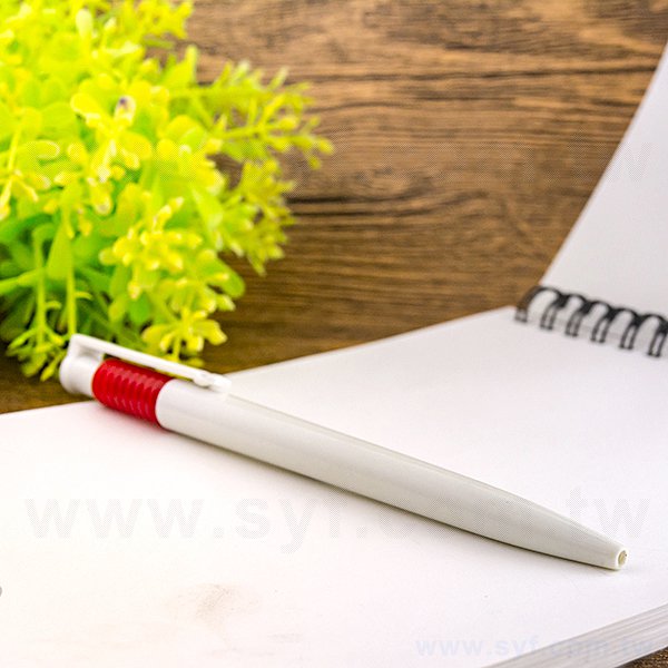 廣告筆-紅色彈簧造型廣告筆禮品-按壓式單色原子筆-採購訂製贈品筆